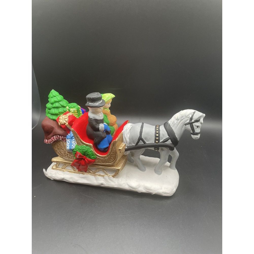 Vintage Holiday Decor Ceramic 6×8" Horse‎ Sleigh Gifts Christmas Florist Quality